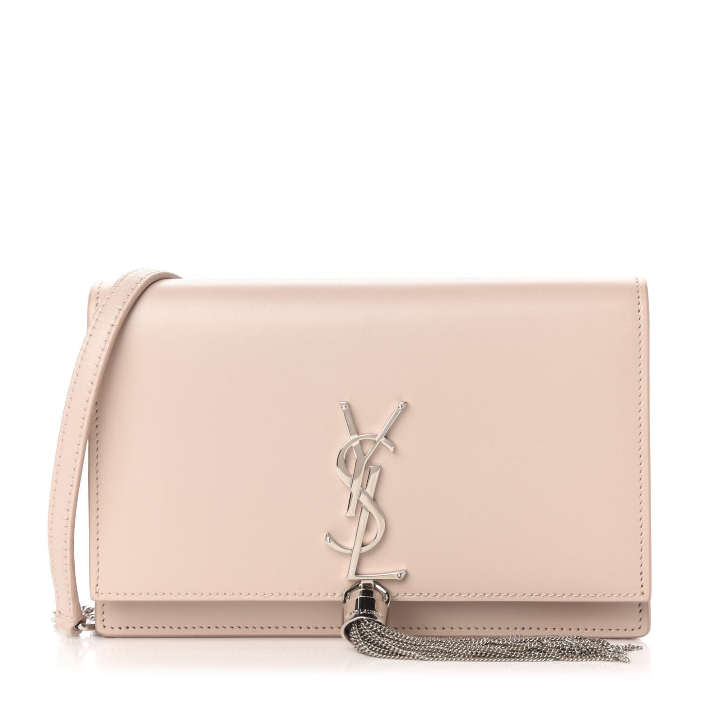 Smooth Calfskin Classic Monogram Kate Tassel Chain Wallet Marble Pink