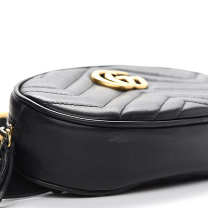 Gucci Calfskin Matelasse GG Marmont Belt Bag 95 38 Black 9 of 12