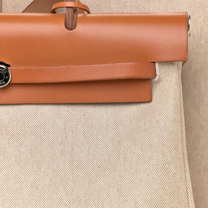 Hermes Toile Vache Calfskin Herbag 36 MM Natural 9 of 17