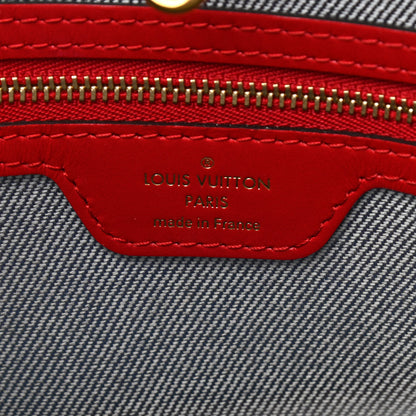 Louis Vuitton Denim Damier Monogram Onthego Blue Rouge 6 of 13