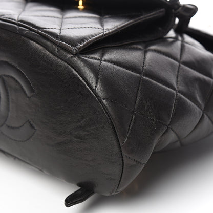 Chanel Lambskin Quilted Drawstring Backpack Black 11 of 11