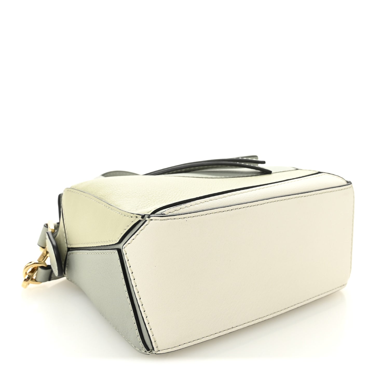 Calfskin Mini Puzzle Bag Ash Grey Marble Green