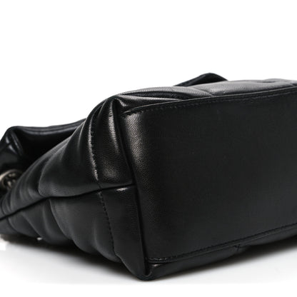 Saint Laurent Lambskin Quilted Small Loulou Puffer Monogram Chain Satchel Black 9 of 10