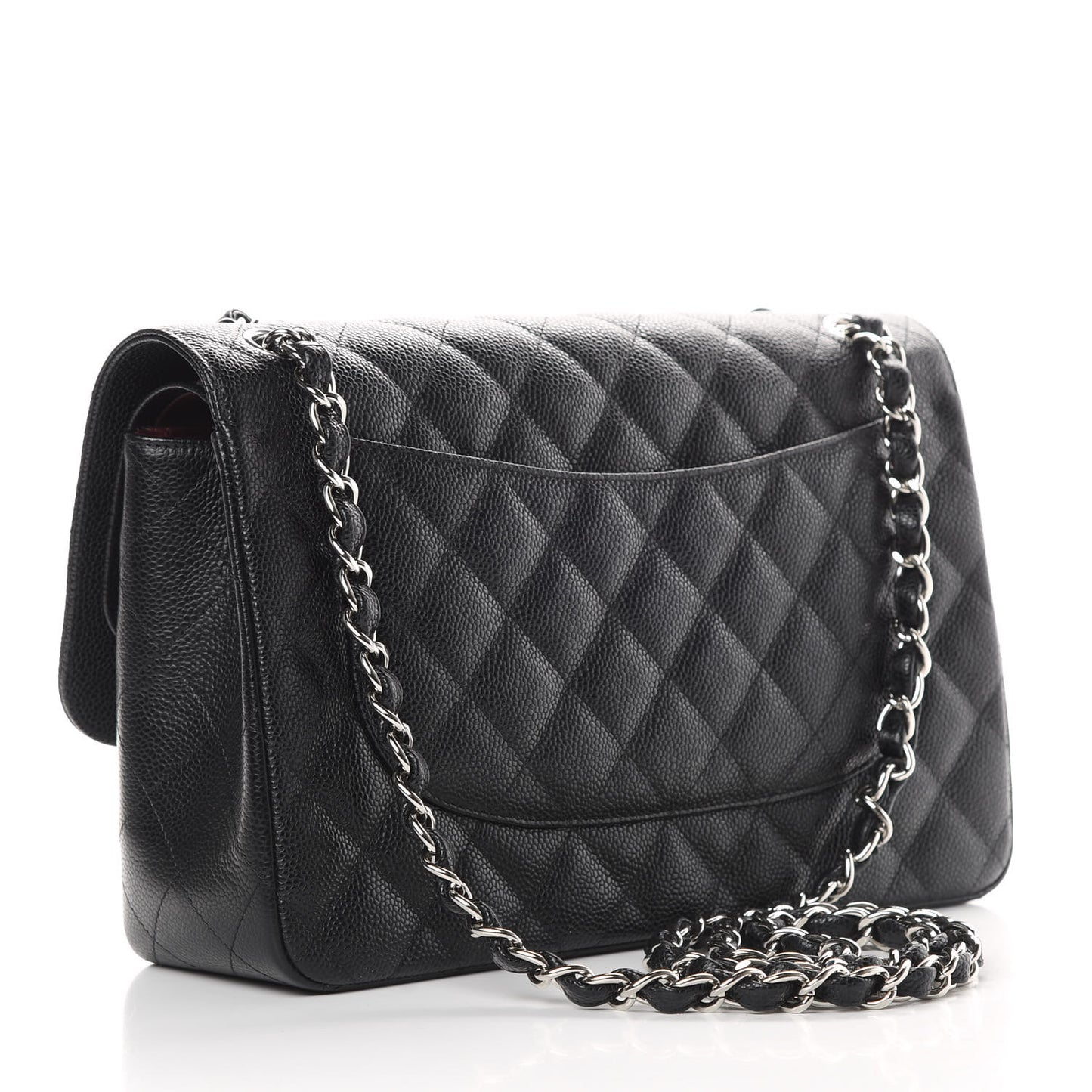 Caviar Quilted Jumbo Double Flap Black
