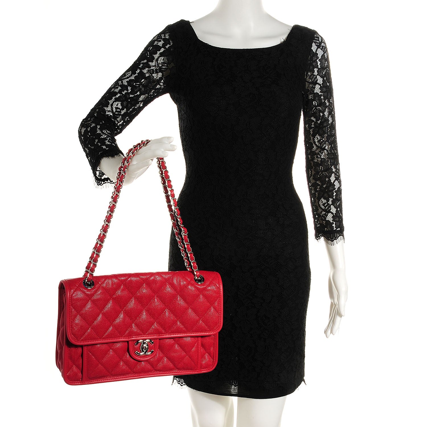 Chanel Caviar French Riviera Large Flap Red 2 of 9