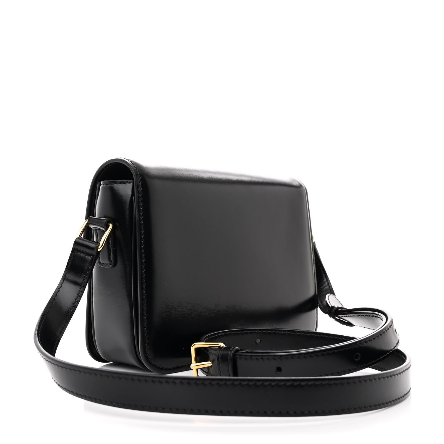Celine Shiny Calfskin Teen Triomphe Black 3 of 11