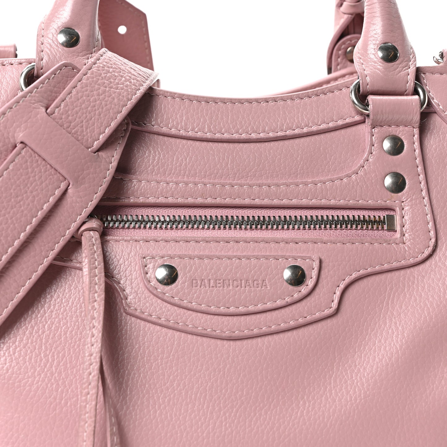 Grained Calfskin Neo Classic Silver Hardware S City Powder Pink