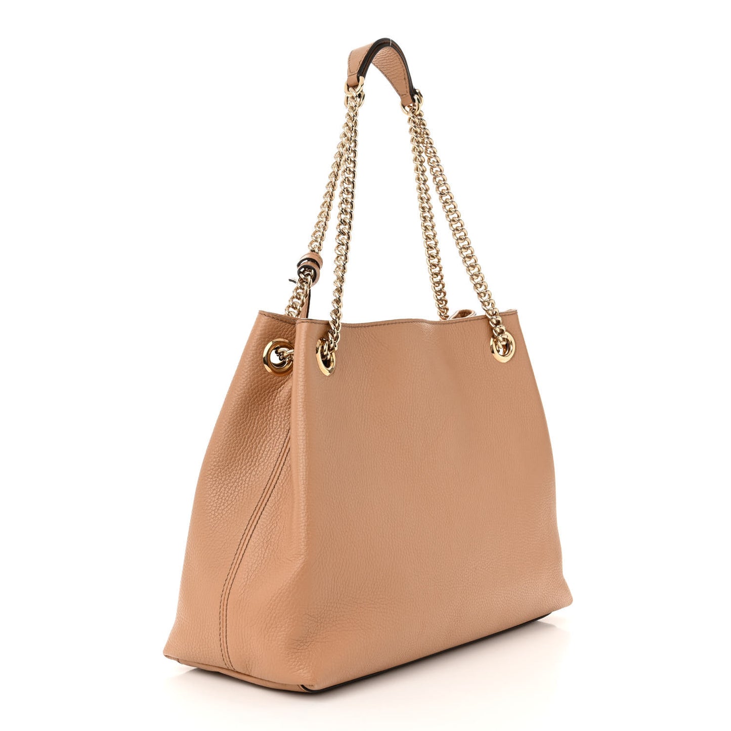 Pebbled Calfskin Medium Soho Chain Shoulder Bag Camelia