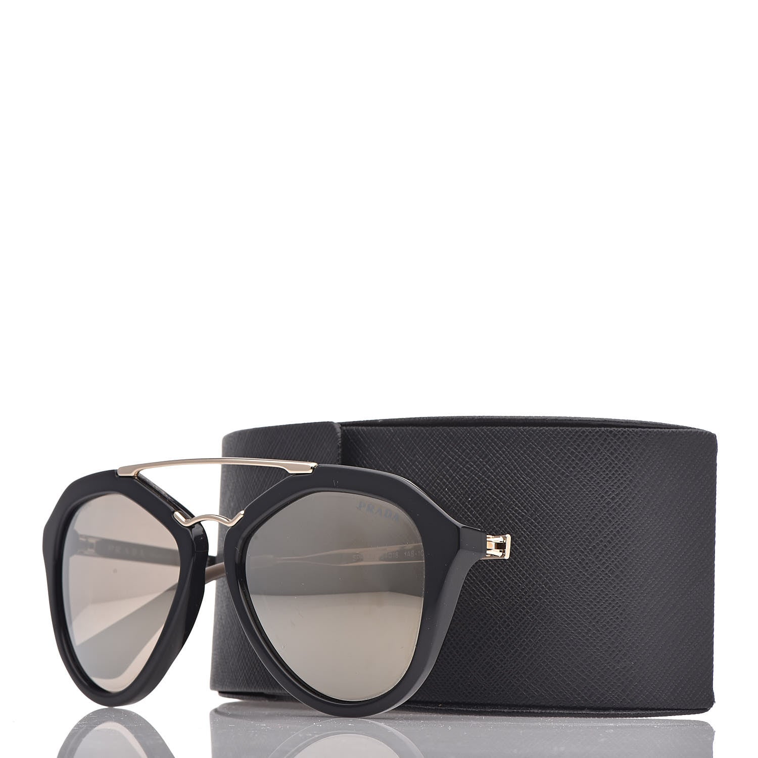 Prada Acetate Metal Cinema Sunglasses SPR 12Q Black 8 of 8