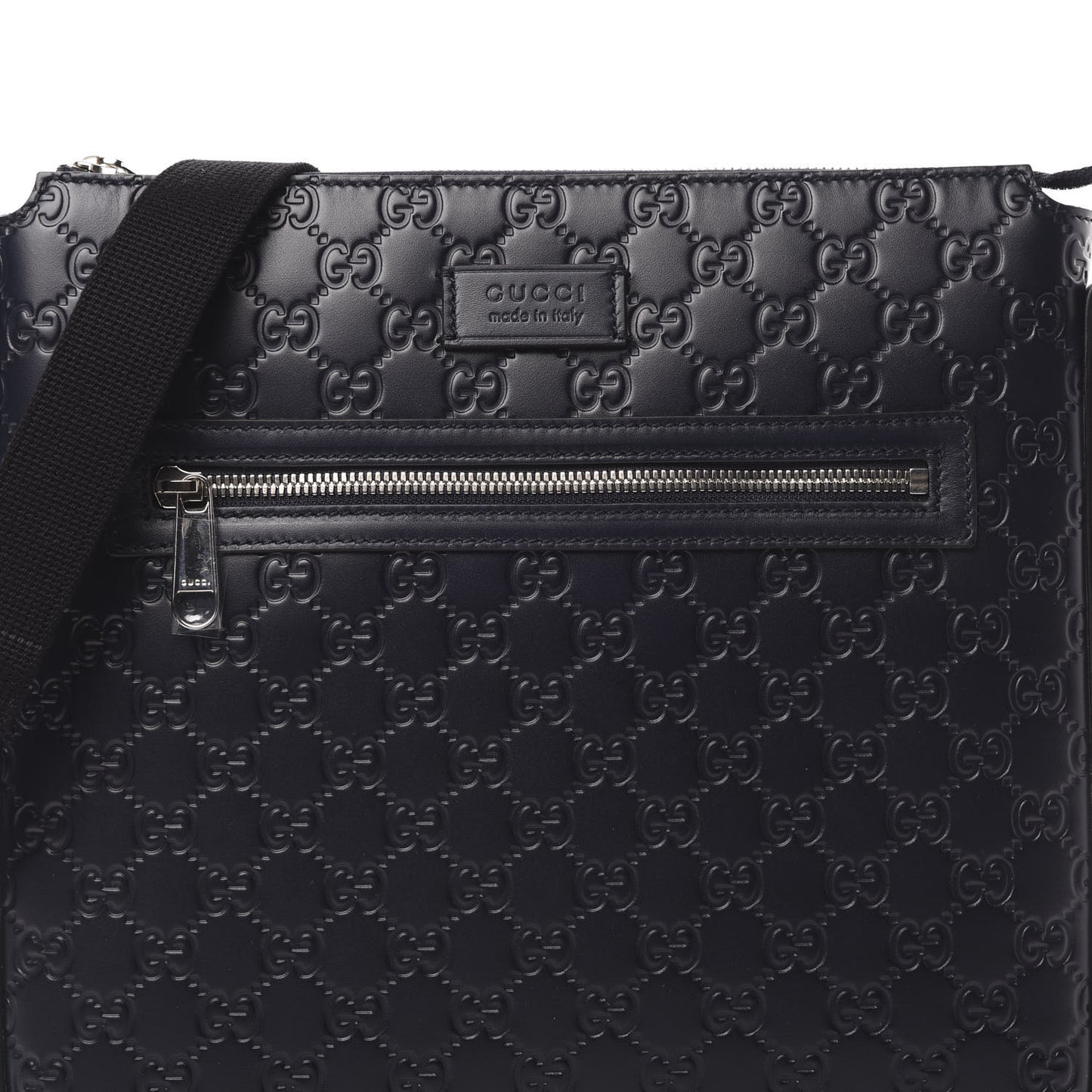 Guccissima Signature Medium Flat Messenger Bag Blue