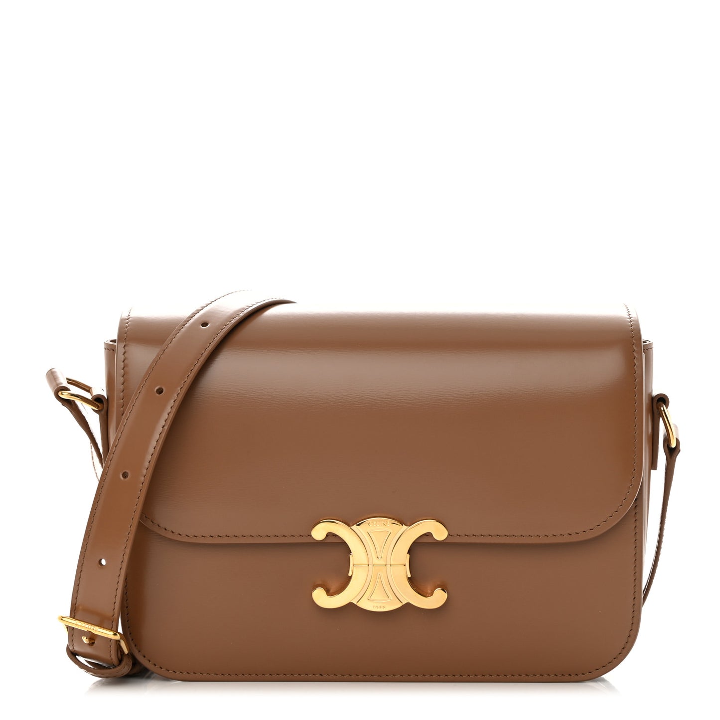 Shiny Calfskin Medium Triomphe Bronze