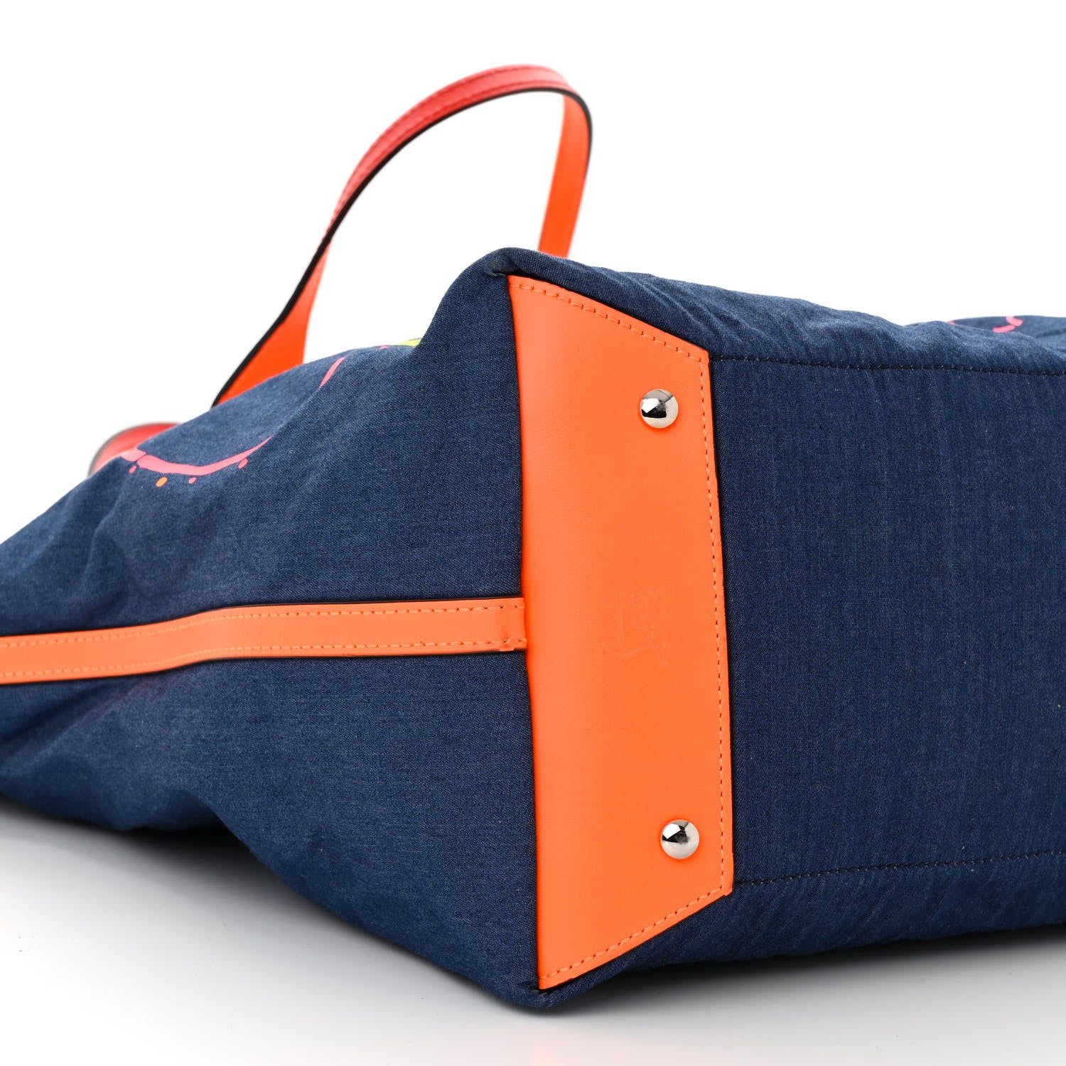 Christian Louboutin Denim Frangibus Printed Tote Blue Multicolor 9 of 14