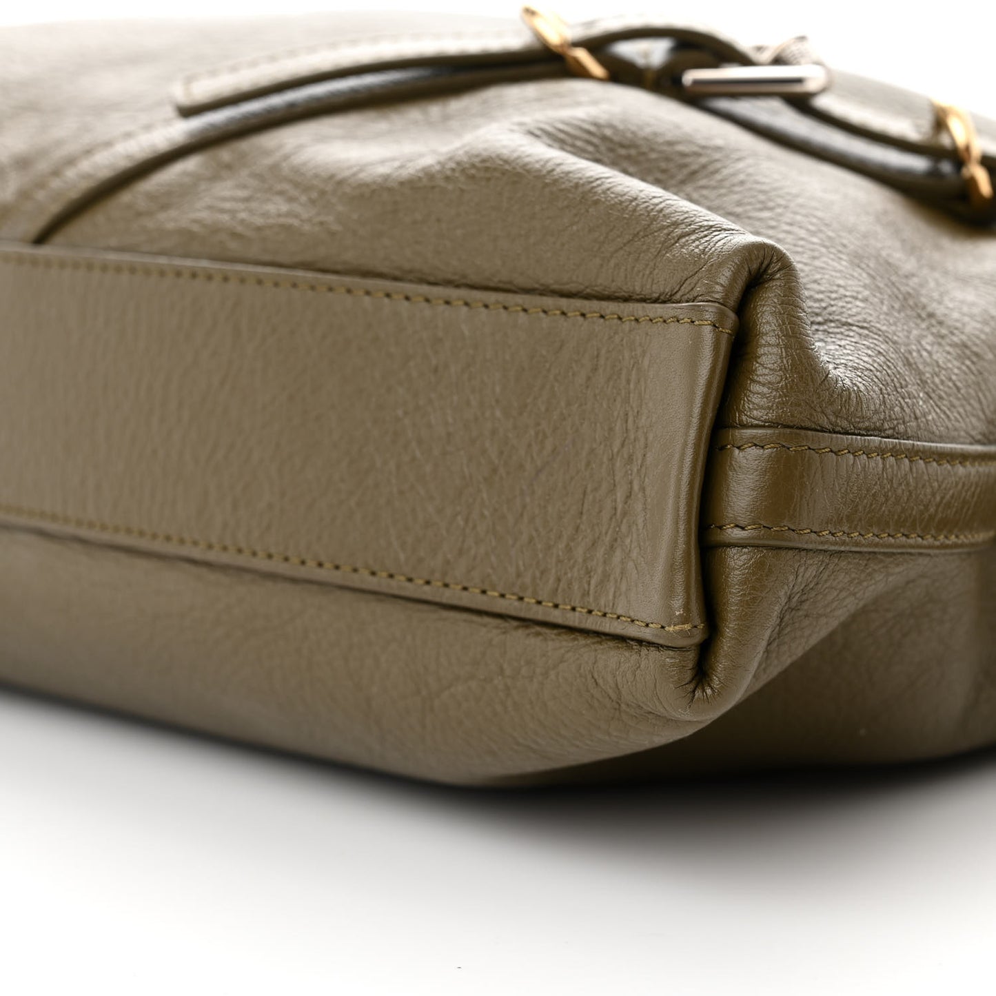 Tumbled Calfskin Medium Voyou Bag Dark Khaki