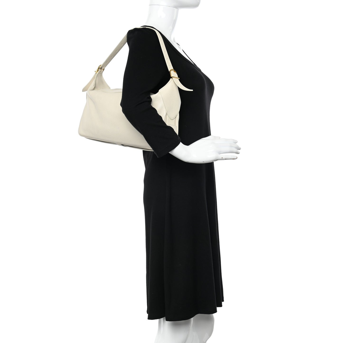 Supple Calfskin Medium Romy Shoulder Bag Rice