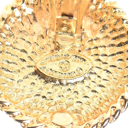 Chanel Crystal CC Clip On Earrings Black Gold 3 of 4