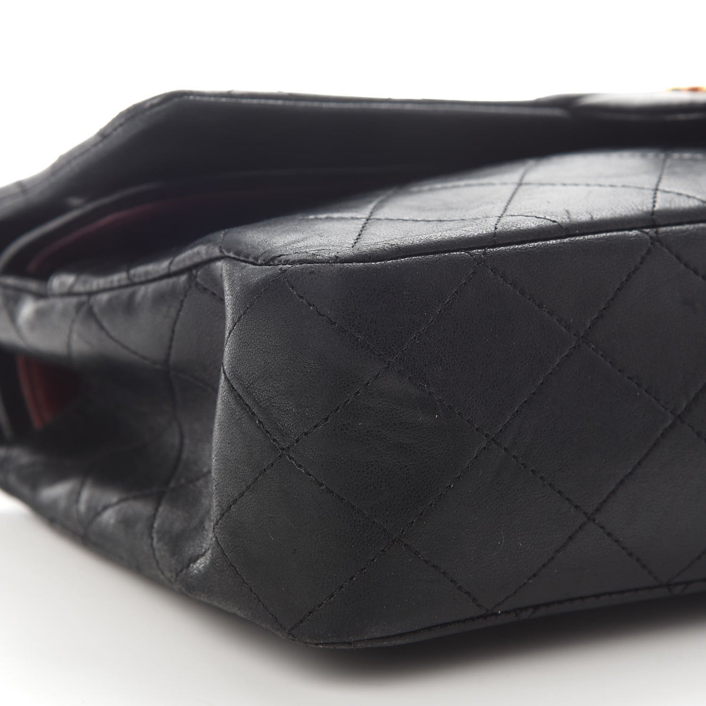 Lambskin Quilted Medium Double Flap Black