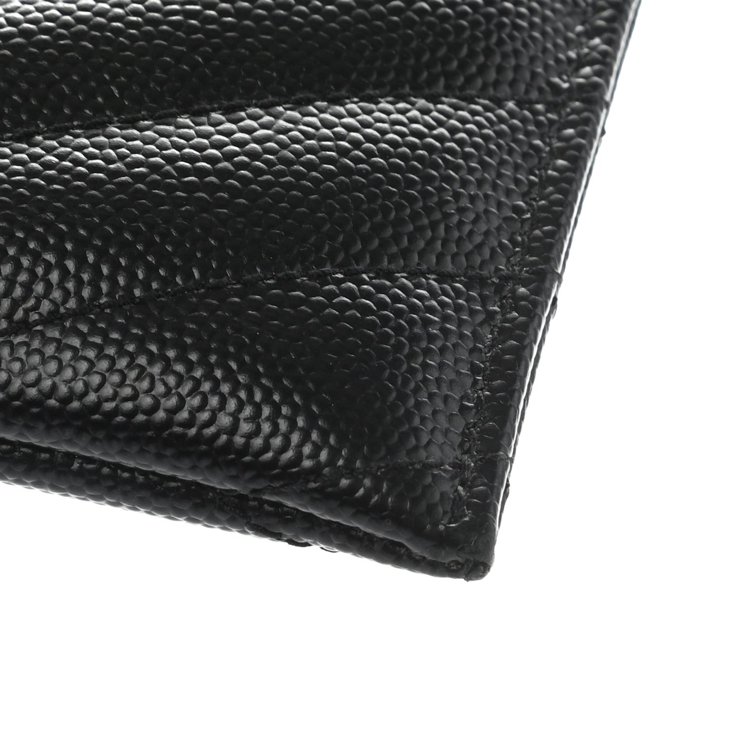 Saint Laurent Grain De Poudre Chevron Monogram Bill Pouch Black 11 of 11