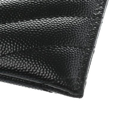 Saint Laurent Grain De Poudre Chevron Monogram Bill Pouch Black 11 of 11