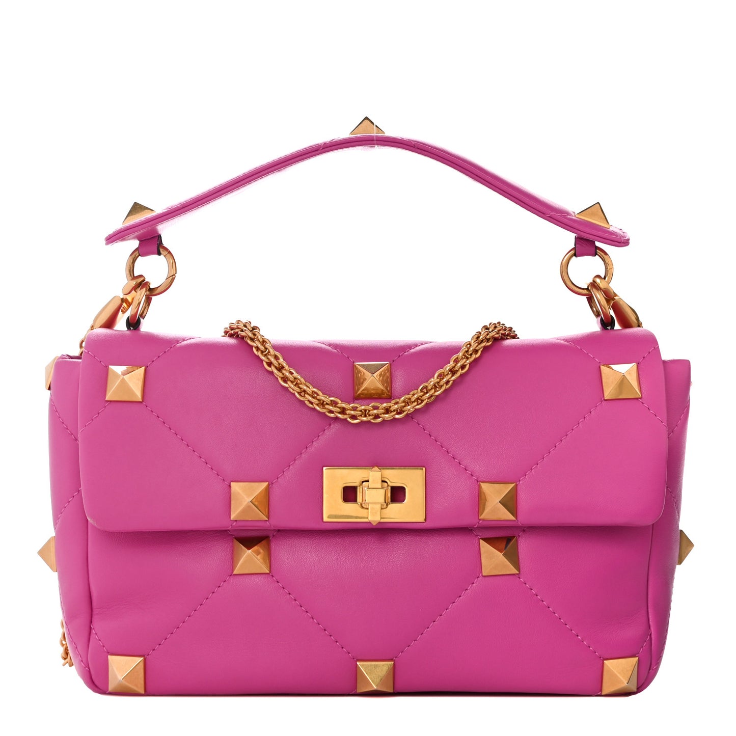 Nappa Large Roman Stud Shoulder Bag Radiant Orchid