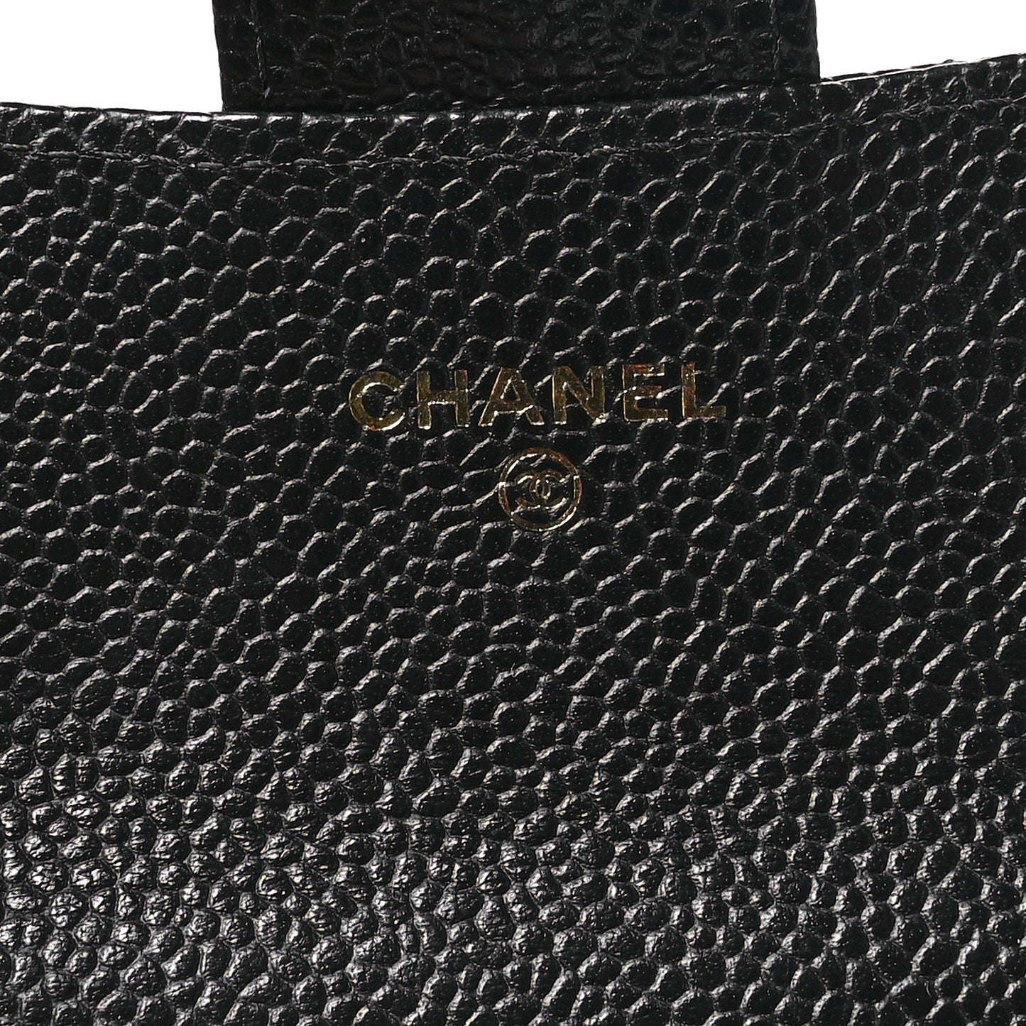 Caviar Quilted Flap Card Holder Wallet Black