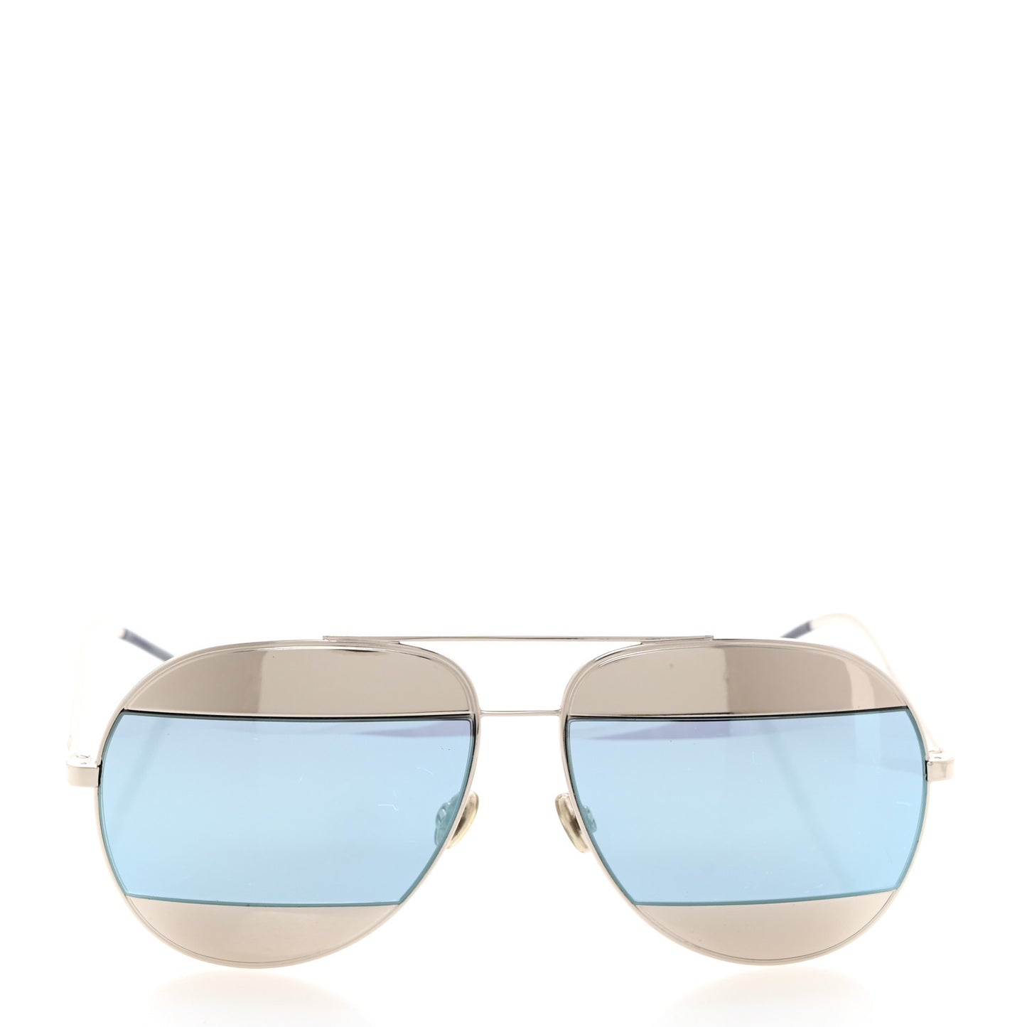Split 1 Aviator Sunglasses Silver Blue