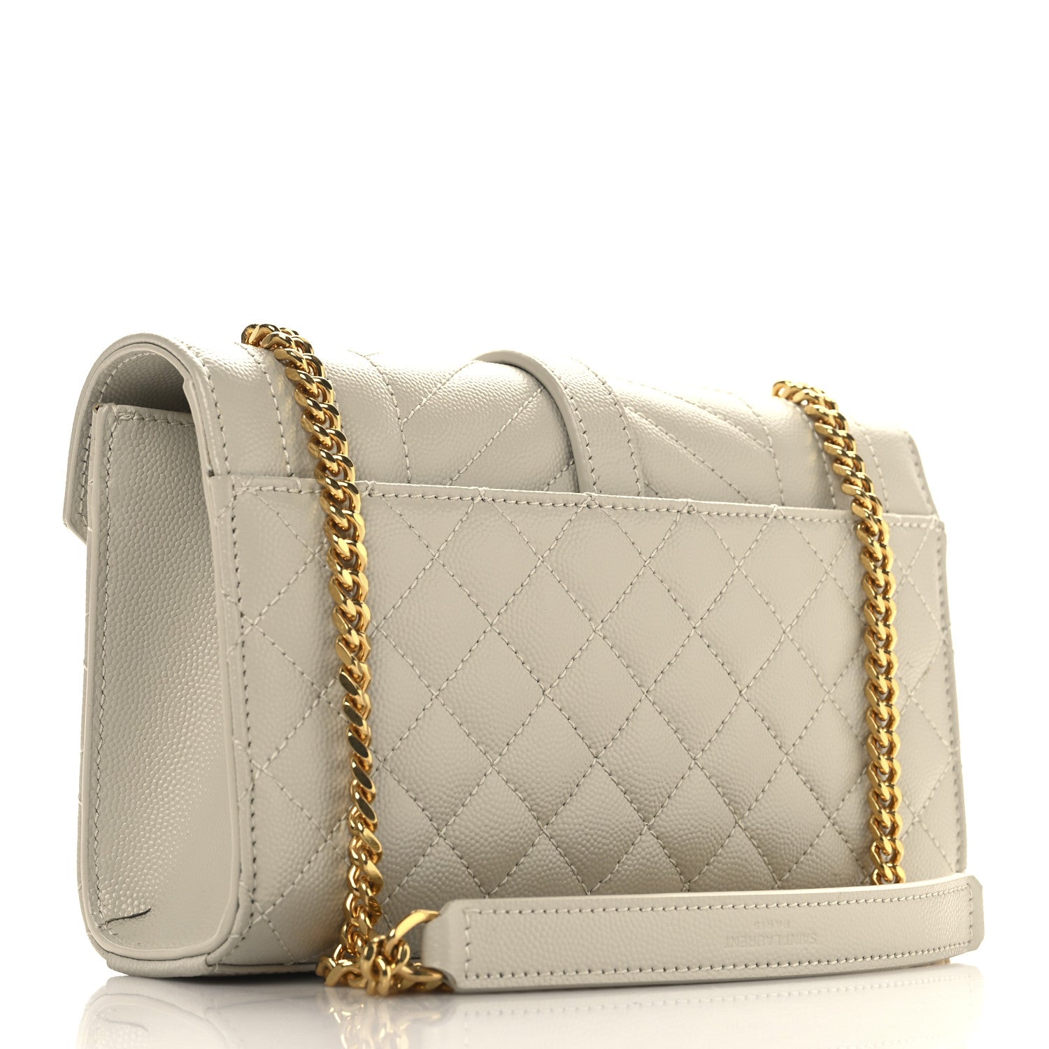 Saint Laurent Grain De Poudre Textured Mixed Matelasse Triquilt Small Monogram Satchel Crema Soft 2 of 8