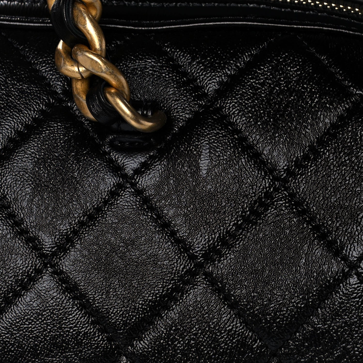 Chanel Shiny Lambskin Quilted Fashion Therapy Bowling Bag Black 10 of 12