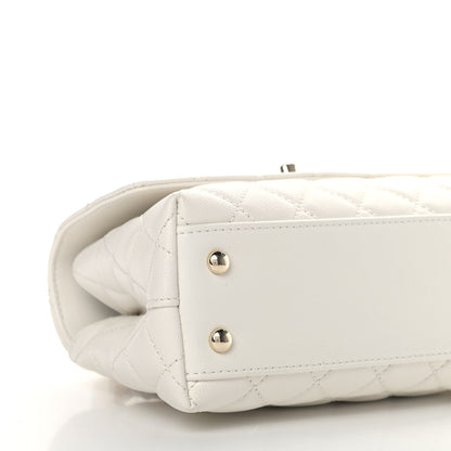 Chanel Caviar Quilted Mini Coco Handle Flap White 8 of 9