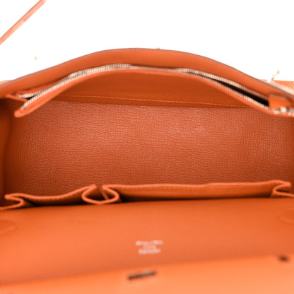 Hermes Taurillon Clemence Jypsiere 28 Orange 5 of 10