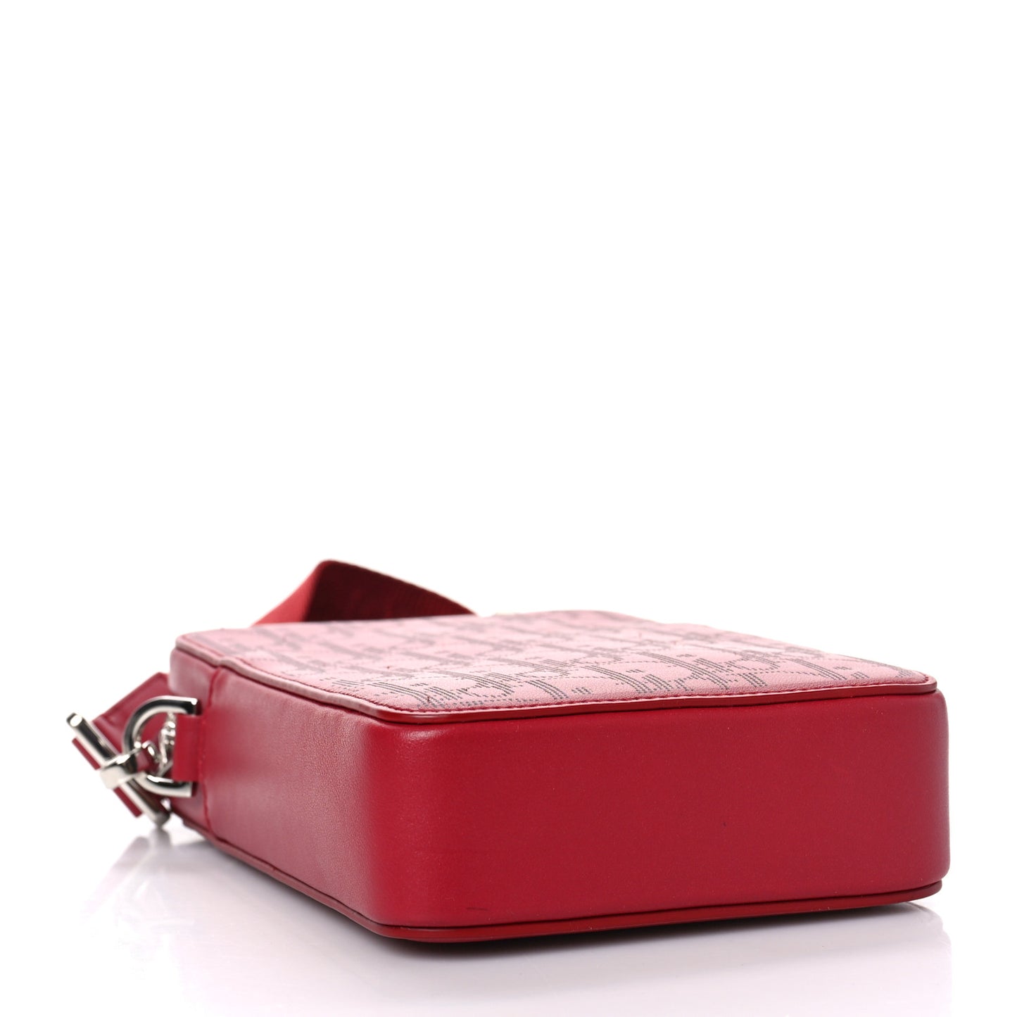 Calfskin Oblique Galaxy Perforated World Tour Messenger Pouch Red White