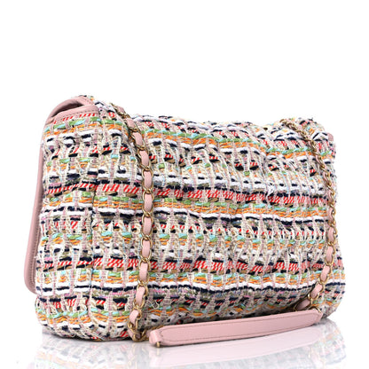 Chanel Lambskin Tweed Maxi Flap Pink Multicolor 3 of 10