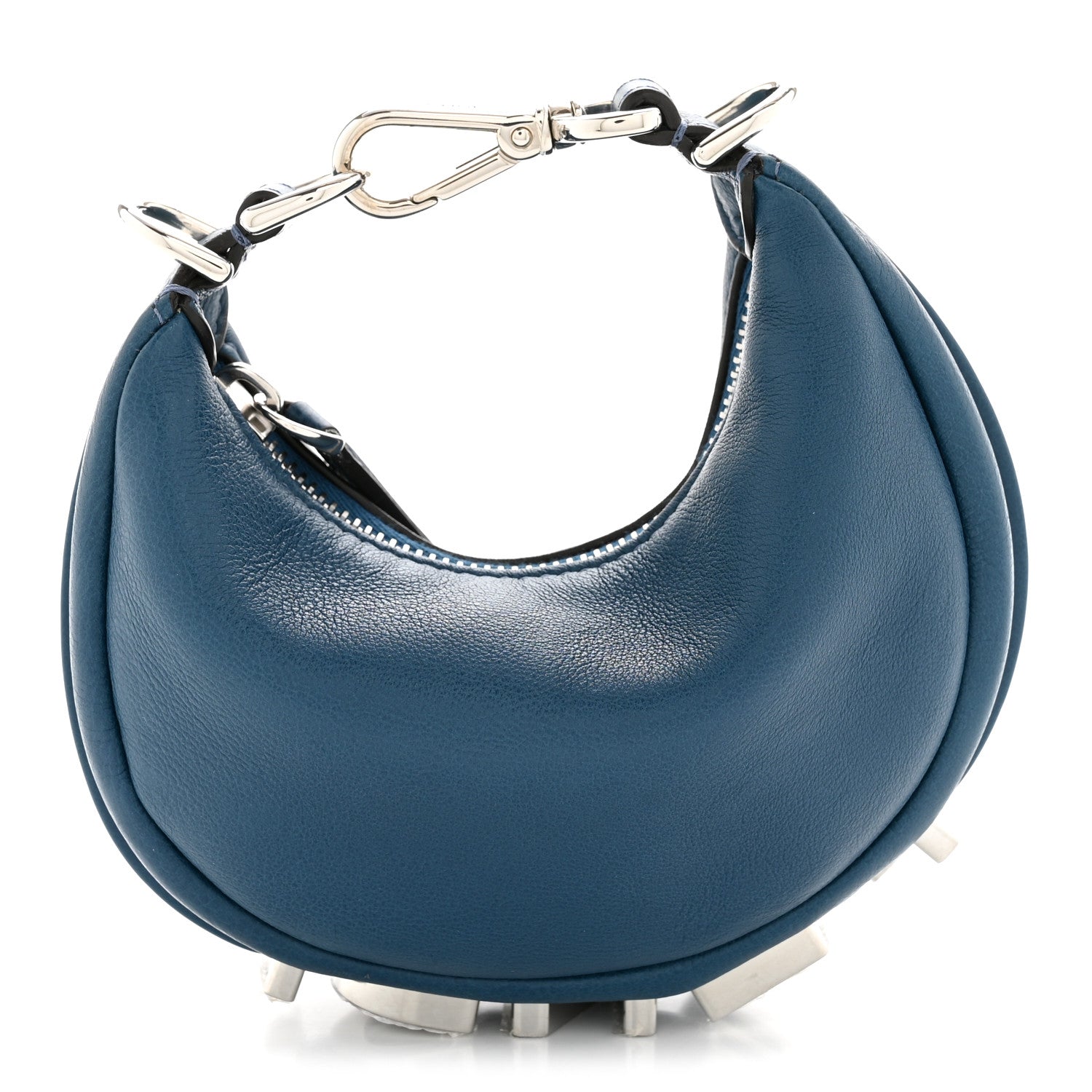 Fendi Vitello Grace Matte Nano Fendigraphy Hobo Charm Mirto 1 of 11
