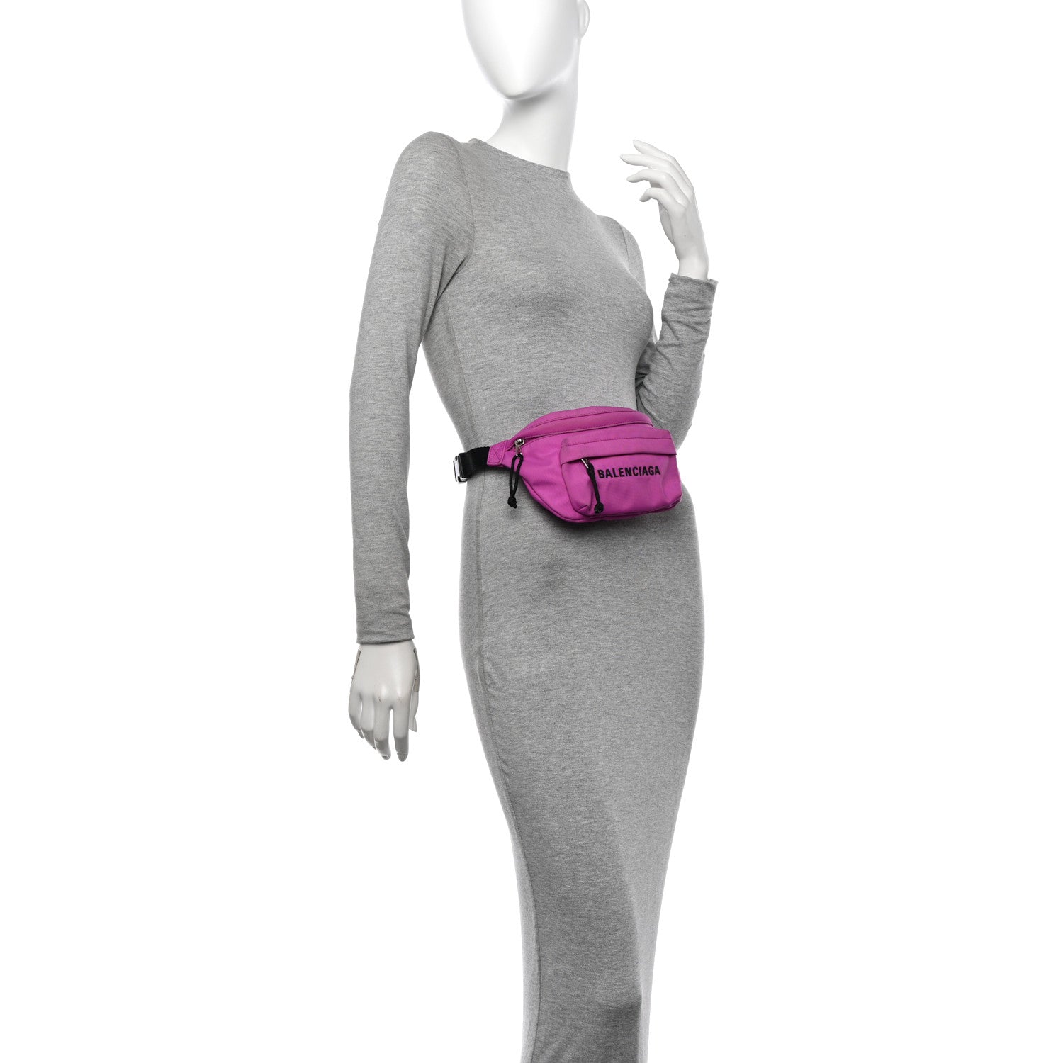 Balenciaga Textured Sport Nylon Logo Wheel Belt Bag Acid Pink 2 of 12