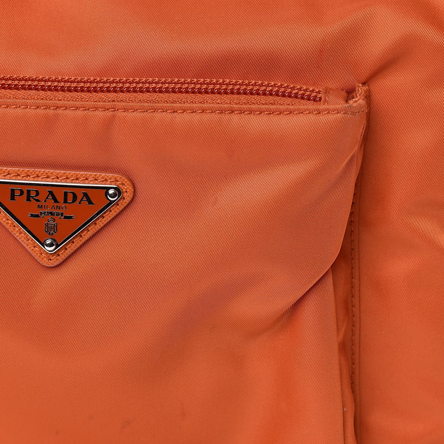 Prada Nylon Vela Flat Messenger Bag Papaya 13 of 13