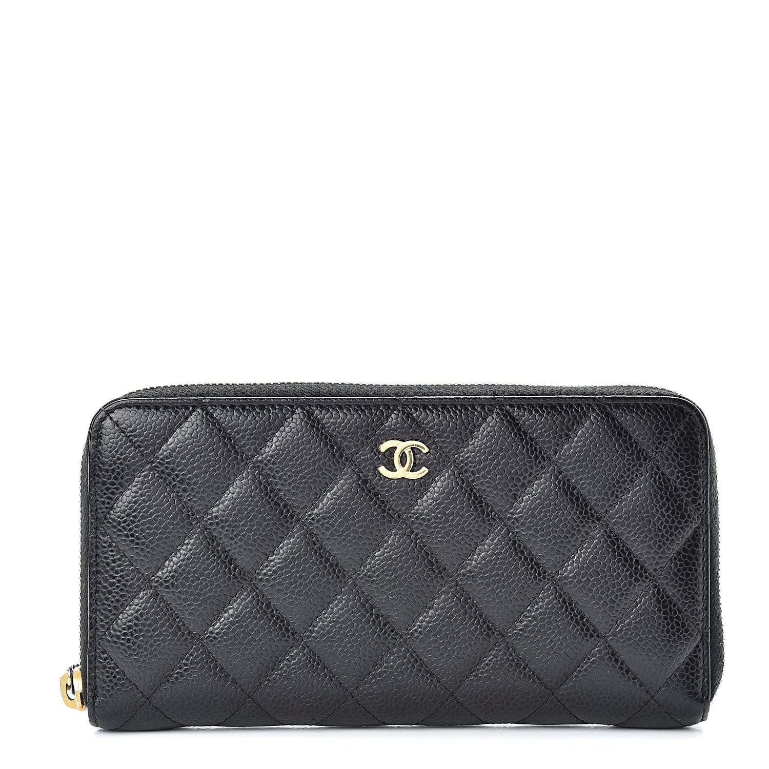 Chanel Caviar Quilted Large Gusset Zip Around Wallet Black 1 of 9