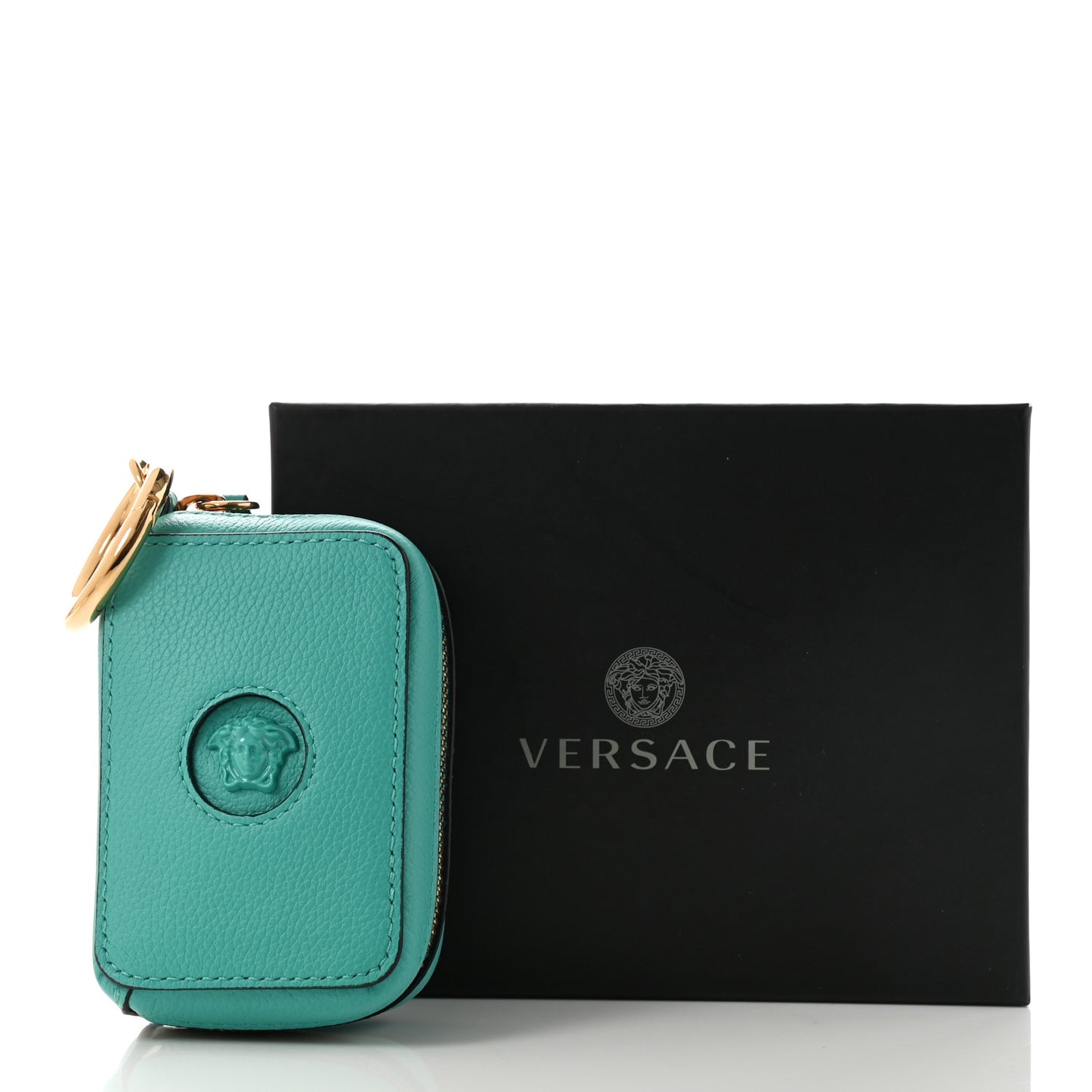 Calfskin Medusa Coin Pouch Blue