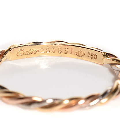 Cartier 18K Pink White Yellow 3mm Cable Twist Ring 54 7 3 of 4