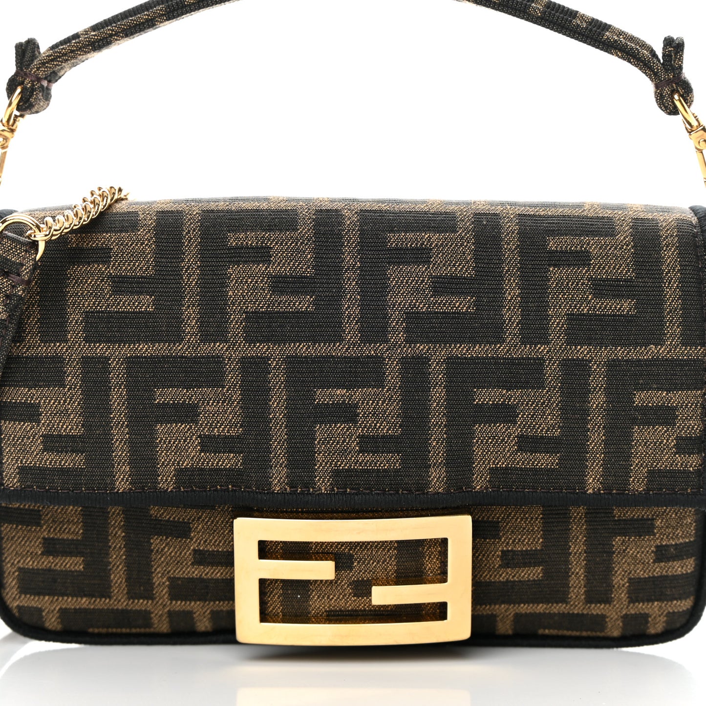 Fabric Jacquard FF 1974 Mini Baguette Tobacco Moro Black