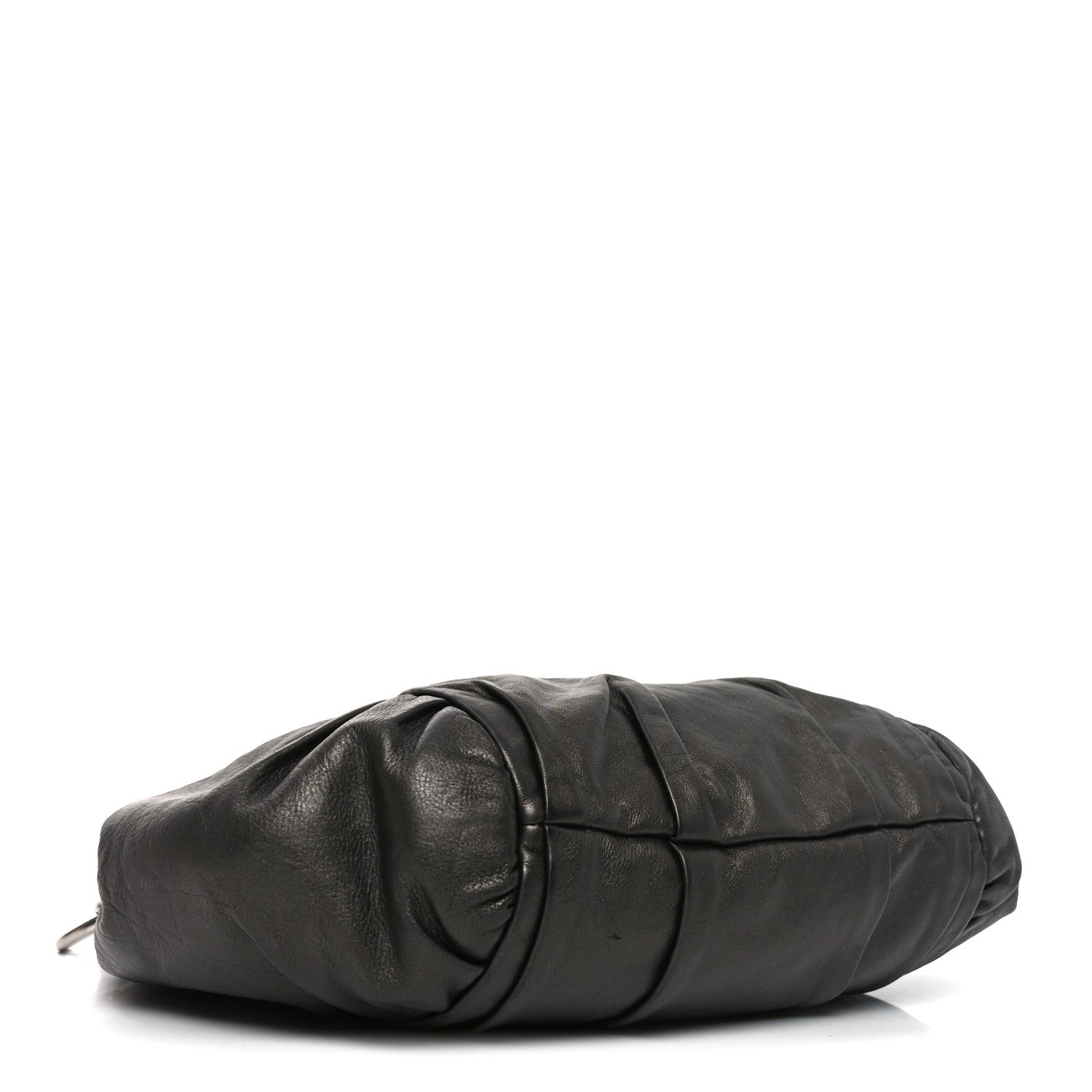 Prada Royal Calf Pleated Hobo Grafite Mordore 4 of 9