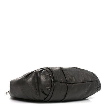 Prada Royal Calf Pleated Hobo Grafite Mordore 4 of 9