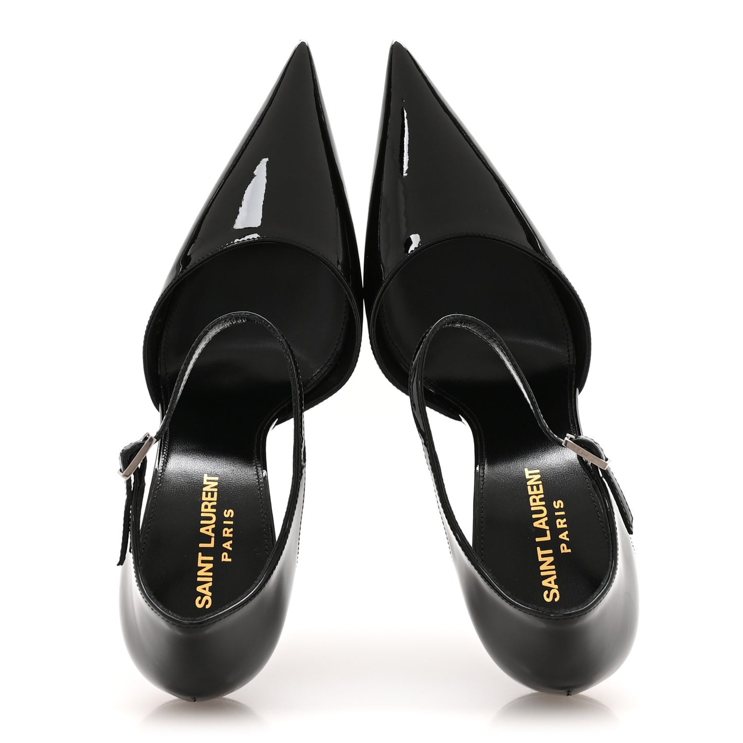 Vernice Grupy Avenue 110 Ankle Strap Pointed Pumps 38.5 Black