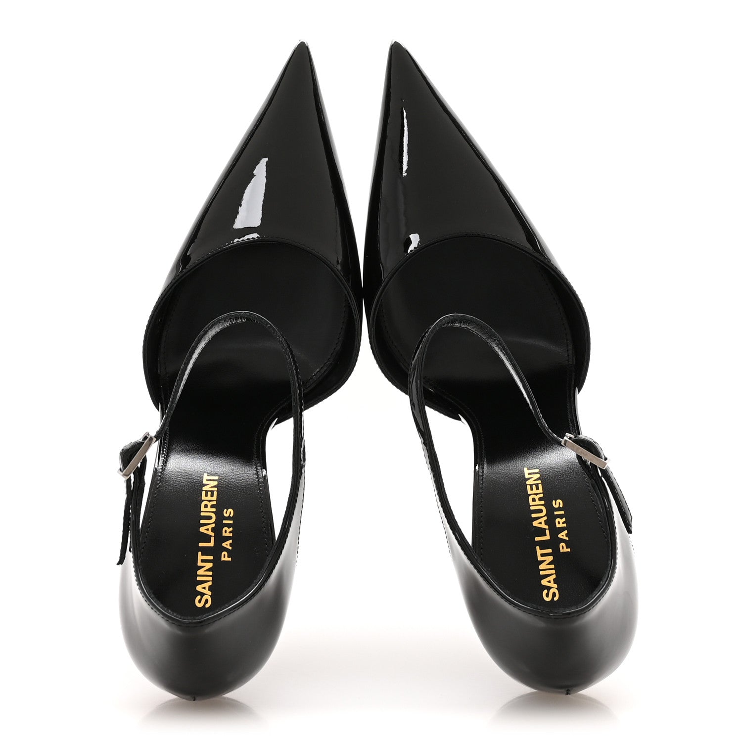 Saint Laurent Vernice Grupy Avenue 110 Ankle Strap Pointed Pumps 38.5 Black 2 of 9