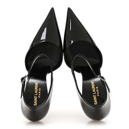 Saint Laurent Vernice Grupy Avenue 110 Ankle Strap Pointed Pumps 38.5 Black 2 of 9