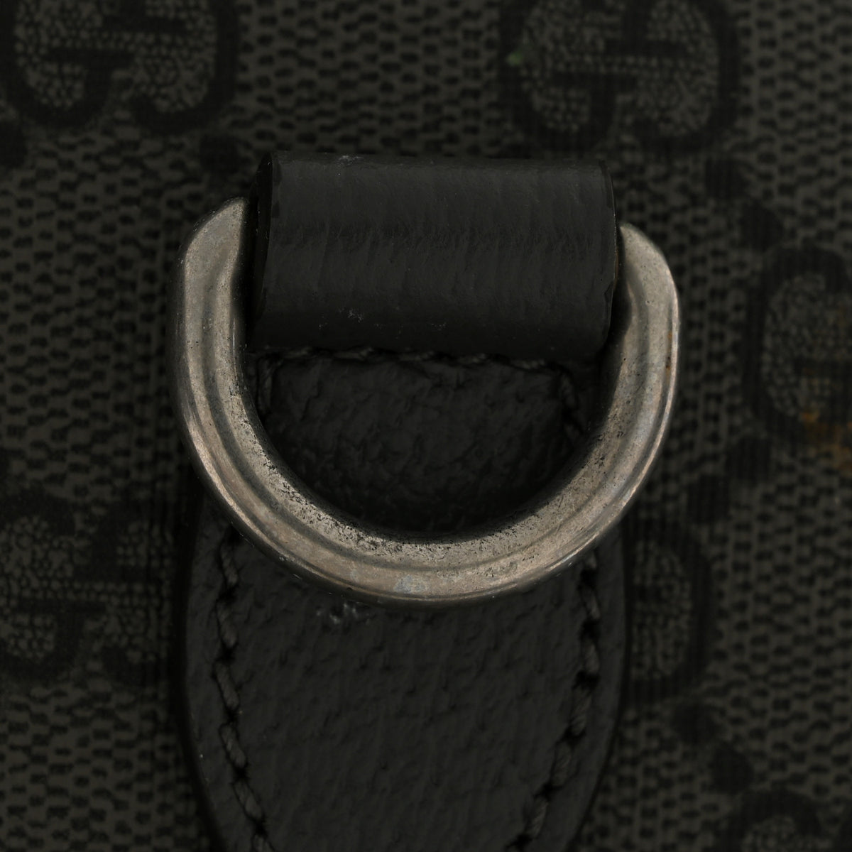 Gucci GG Supreme Monogram Textured Dollar Calfskin Large Savoy Duffle Bag Grey Black Graphite Grey 9 of 9