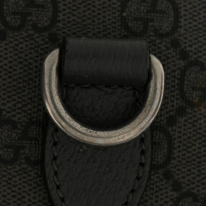Gucci GG Supreme Monogram Textured Dollar Calfskin Large Savoy Duffle Bag Grey Black Graphite Grey 9 of 9