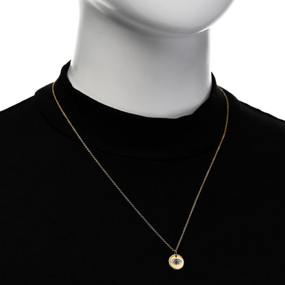 David Yurman 18K Yellow Gold Blue Sapphire Diamond Evil Eye Necklace 2 of 4