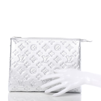 Louis Vuitton Metallic Lambskin Embossed Monogram Coussin PM Silver 2 of 9
