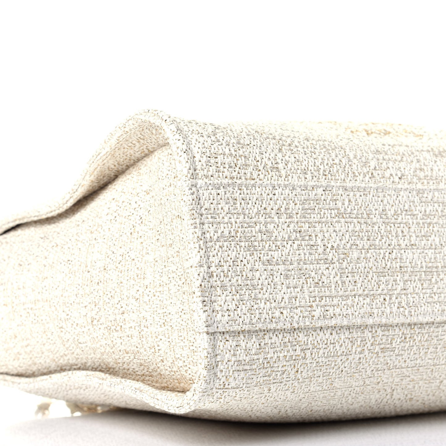 Lurex Boucle Small Deauville Tote Ivory