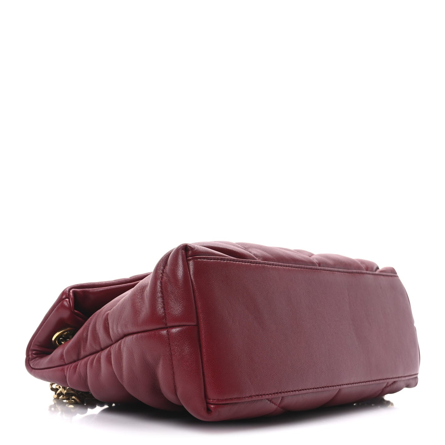 Lambskin Quilted Small Loulou Puffer Monogram Chain Satchel Red