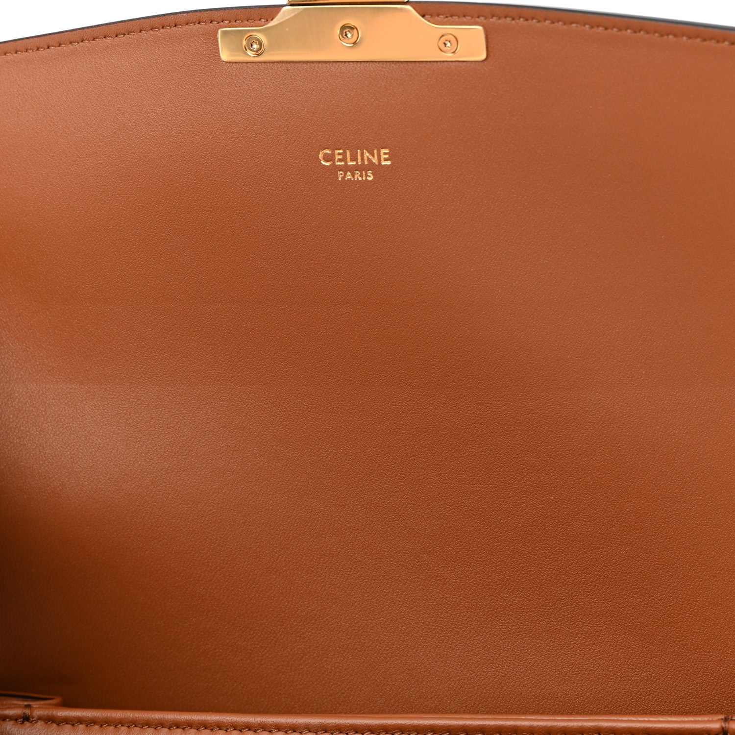 Celine Canvas Calfskin Triomphe Embroidered Medium Triomphe Bag Tan 13 of 13